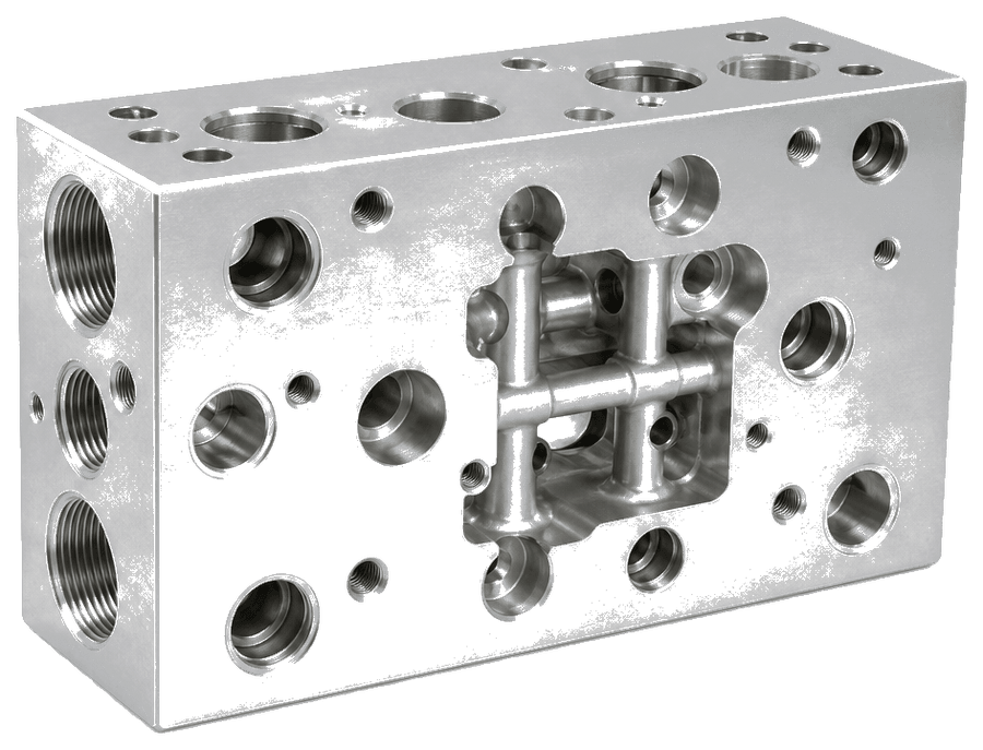 Aircraft hydraulic manifold block